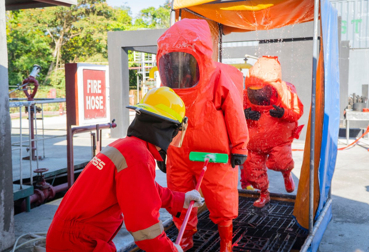 Hazardous materials decontamination drill