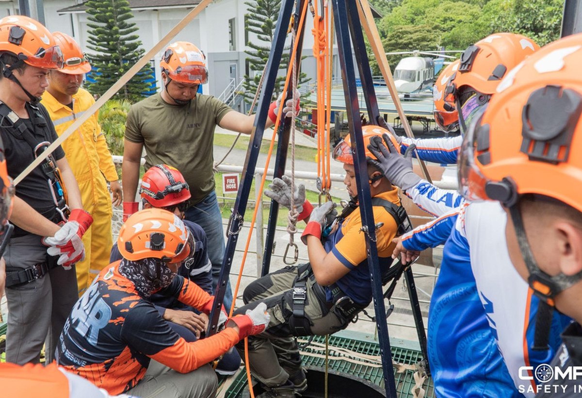 Technical rescue training using ladders and elevated structures